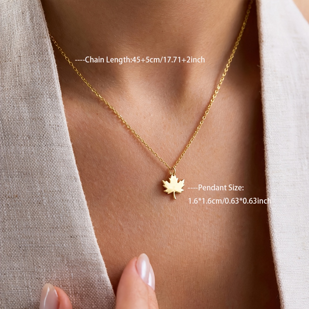 18K Gold-Plated Maple Leaf Pendant Necklace — Autumn Style